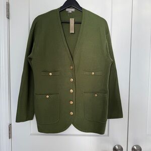 NWT J. Crew Long V Neck Sweater Cardigan Blazer Jacket S - Runs Large